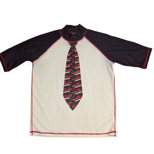 Tuxedo‎ Tie Rash Guard Shirt Short Sleeve Canadian Tuxedo Surf House Swim Unisex